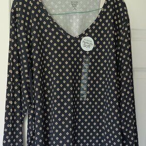 Women's Black Patterned Top